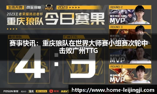 赛事快讯：重庆狼队在世界大师赛小组赛次轮中击败广州TTG